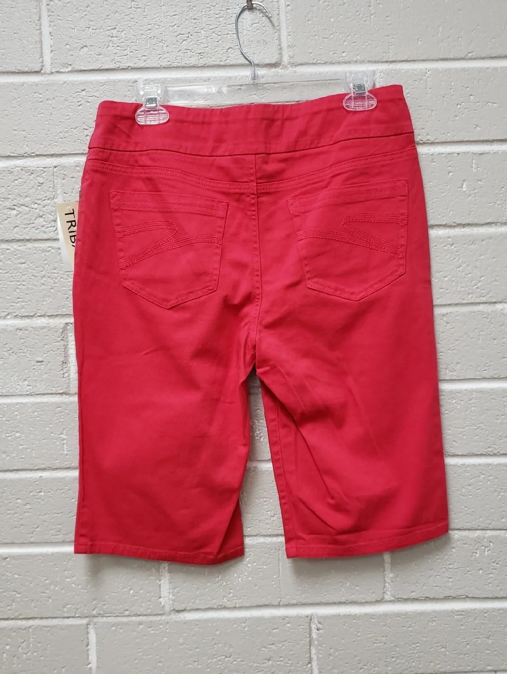 Women’s Red Stretch Bermuda Shorts - Picture 5 of 5